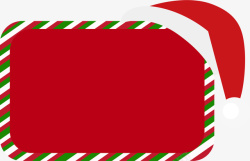 红色圣诞帽边框元素素材