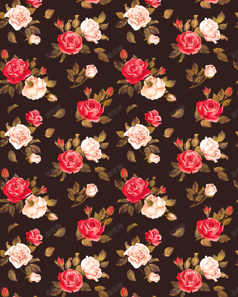 矢量复古碎花平铺背景ai设计背景_88icon https://88icon.com 咖色 复古 平铺 梦幻 欧式 浪漫 矢量 碎花 背景 矢量图