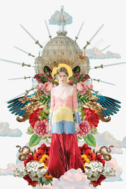 创意时尚鲜花美女城堡背景png免抠素材_88icon https://88icon.com 创意 城堡背景 时尚 美女 鲜花