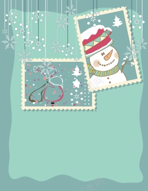 矢量创意邮票圣诞节背景背景