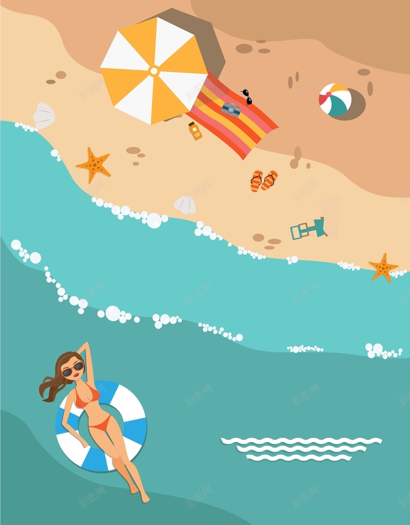 夏季海滩旅游创意海报背景模板矢量图ai设计背景_88icon https://88icon.com 创意 夏季 手绘 插画 旅游 海报 海滩 矢量 背景模板 矢量图