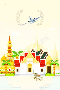 泰国旅游泰国风景海报背景背景