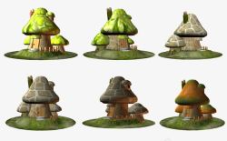 绿色蘑菇屋素材