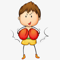 拳击PNG图考通打拳击的男孩图高清图片