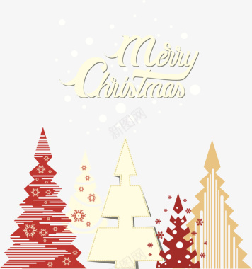 文字排版英文圣诞节英文和圣诞树图标图标