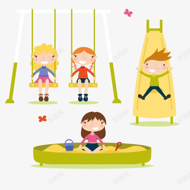 玩耍的儿童png免抠素材_88icon https://88icon.com 儿童 公园 沙子 滑梯 玩耍