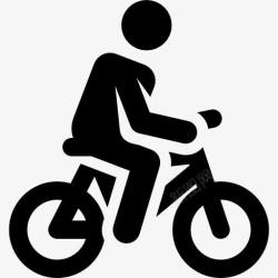 越野自行车手骑自行车图标高清图片