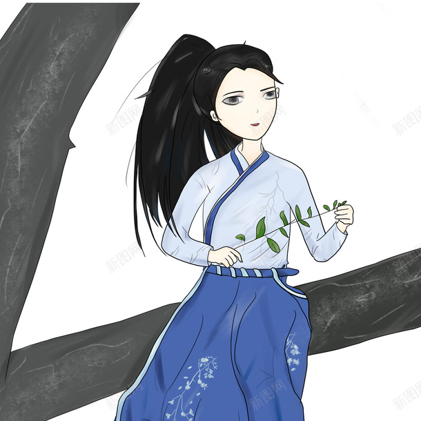 手绘汉服中国风女psd免抠素材_88icon https://88icon.com 中国风 女生 手绘 汉服 汉服少女