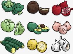 健康饮食蔬菜种类矢量图素材