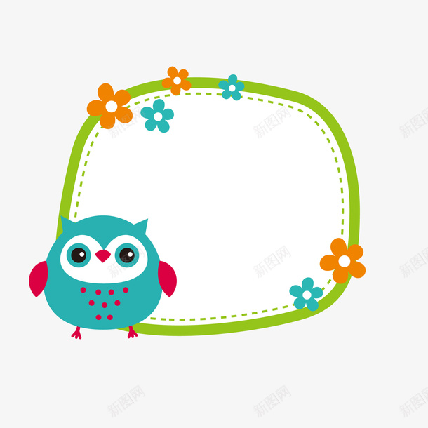 卡通绿色边框装饰花朵猫头鹰矢量图eps免抠素材_88icon https://88icon.com 卡通绿色边框装饰花朵猫头鹰免抠素材免费下载 可爱花朵 可爱装饰 猫头鹰 绿色 绿色边框 花朵装饰 边框装饰 矢量图