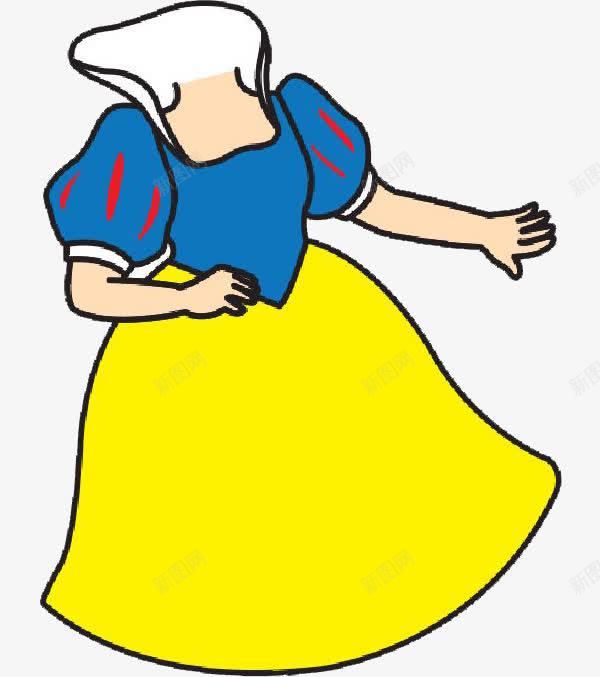 卡通身子png免抠素材_88icon https://88icon.com 卡通 可爱 手绘 无头 站着 蓝色 裙子 黄色