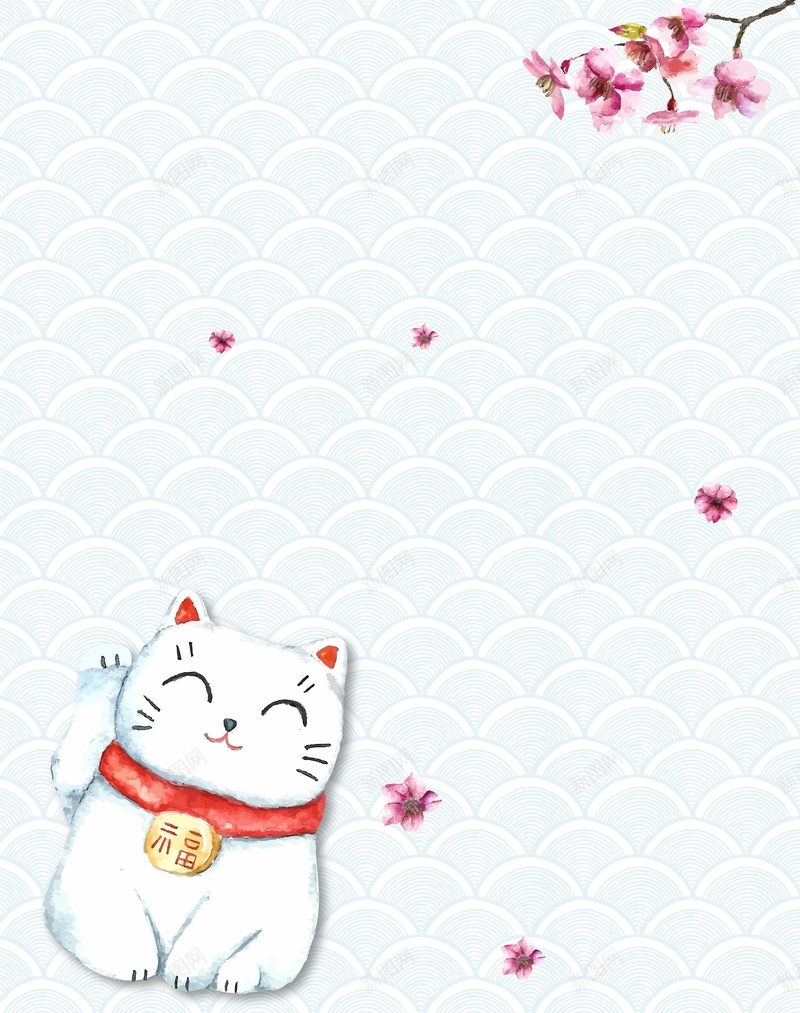 矢量日系古典手绘招财猫背景ai设计背景_88icon https://88icon.com 古典 手绘 招财猫 文艺 日系 樱花 水墨 海报 矢量 背景 矢量图