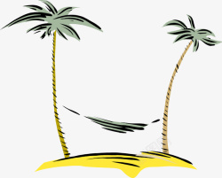 卡通手绘植物椰子树素材