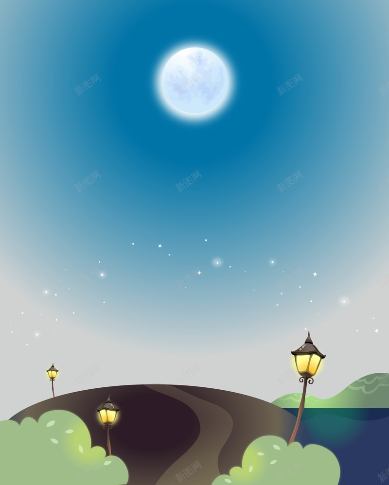 矢量卡通抽象儿童画夜晚小路背景ai设计背景_88icon https://88icon.com 儿童画 卡通 夜晚 夜景 小路 抽象 月亮 梦幻 海报 矢量 背景 路灯 矢量图