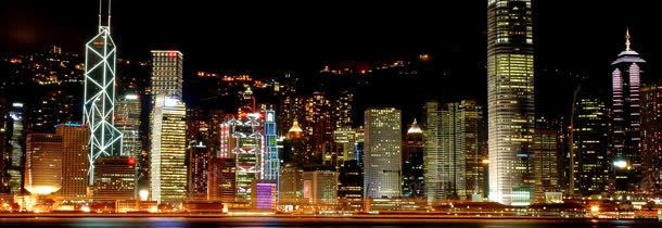 香港夜景banner创意背景