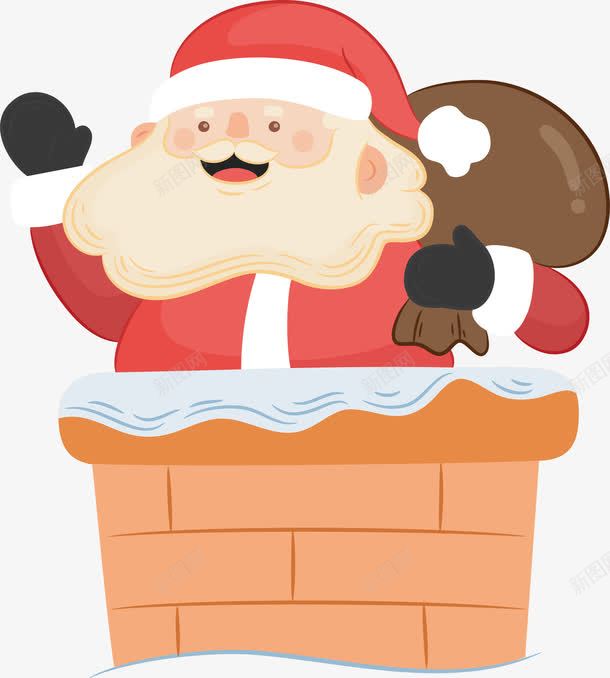 烟囱里的圣诞老人png免抠素材_88icon https://88icon.com 圣诞老人 圣诞节 烟囱 爬烟囱 矢量png 送礼物