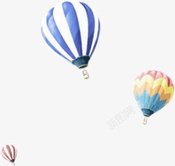 空中漂浮飞舞热气球素材