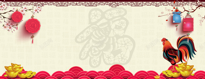 春节喜庆中国结白色电商海报背景背景