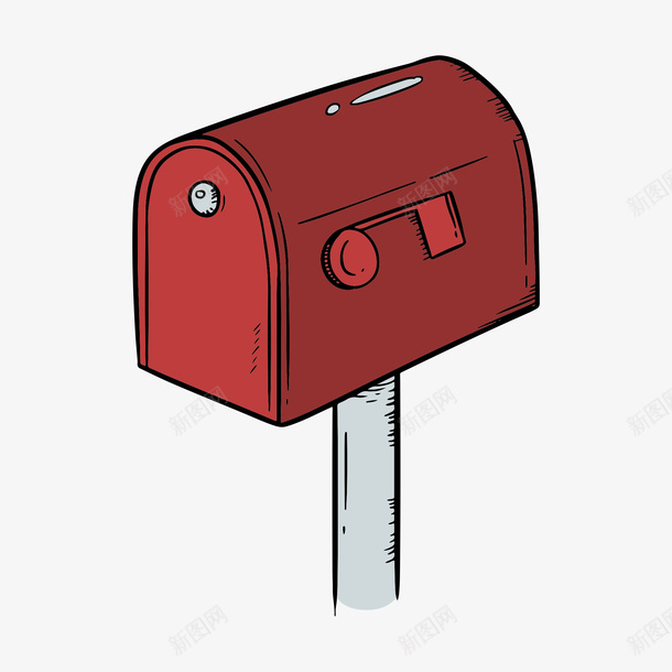 手绘红色的邮箱png免抠素材_88icon https://88icon.com 动漫动画 卡通手绘 手绘邮筒 红色 装饰图 邮筒 邮箱