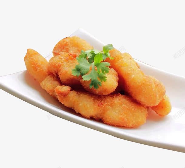 酥炸龙利鱼柳png免抠素材_88icon https://88icon.com 产品实物 油炸 盘子 面粉 香菜 鱼柳