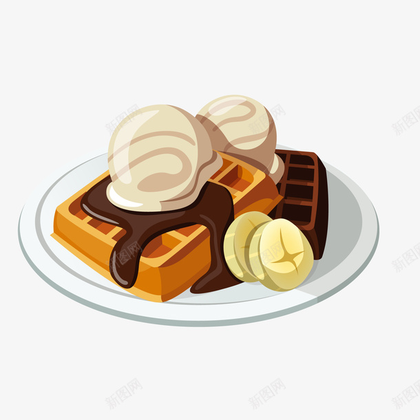 卡通下午茶食物矢量图ai免抠素材_88icon https://88icon.com waffle 下午茶 华夫饼 卡通 矢量图 美食 食物设计 餐厅