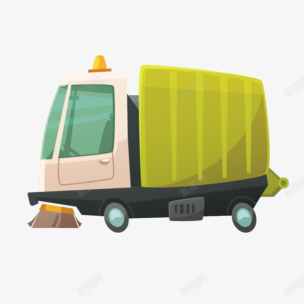 卡通垃圾车png免抠素材_88icon https://88icon.com 卡通 卫生 垃圾车 扁平垃圾车 清扫车