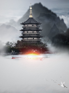 中国风传统建筑背景模板背景