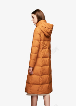 羽绒服模特橙色衣服冬装素材