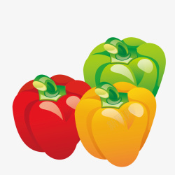 绿色柿子椒卡通柿子椒蔬菜装饰高清图片