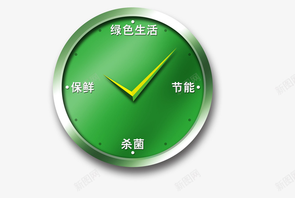 环保钟psd免抠素材_88icon https://88icon.com 时钟 环保 绿色 钟