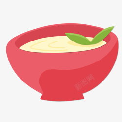 红色碗里的汤食物矢量图素材
