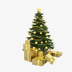 圣诞节圣诞树和礼物盒素材