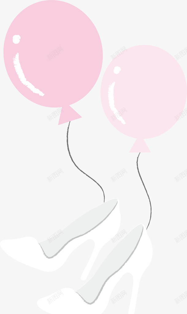 粉色高跟鞋浪漫漂浮气球png免抠素材_88icon https://88icon.com 圆形气球 漂浮气球 粉色气球 装饰图案 鞋子 高跟鞋