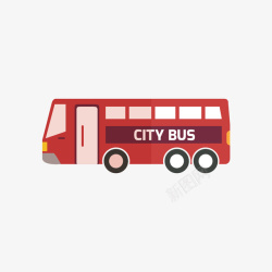 红色城市公交矢量图素材