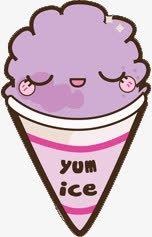 紫色可爱冰淇淋手绘人物素材