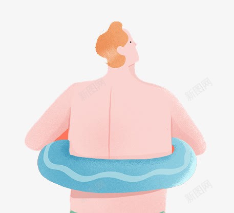 带着泳圈的人png免抠素材_88icon https://88icon.com 人物插图 带着泳圈的人 游泳