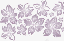 手绘紫色花朵底纹素材