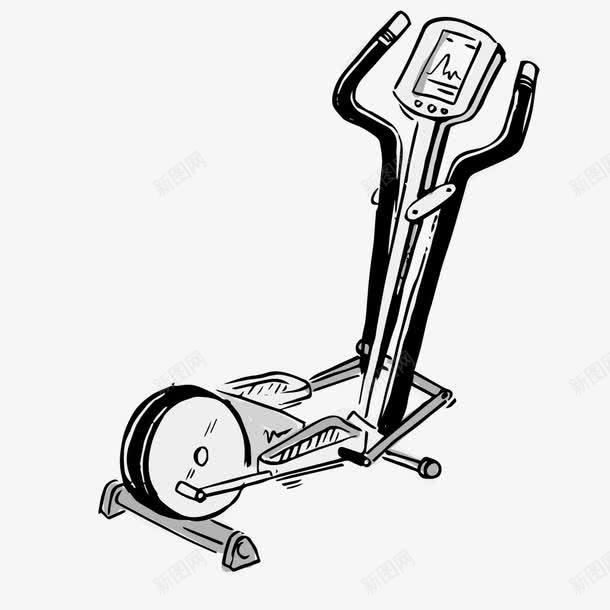 黑色线条手绘健身器材踏步机png免抠素材_88icon https://88icon.com 健身 器材 手绘 线条 踏步机 黑色