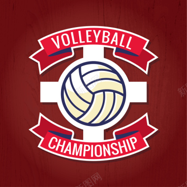 排球运动锦标赛logo海报背景矢量图背景