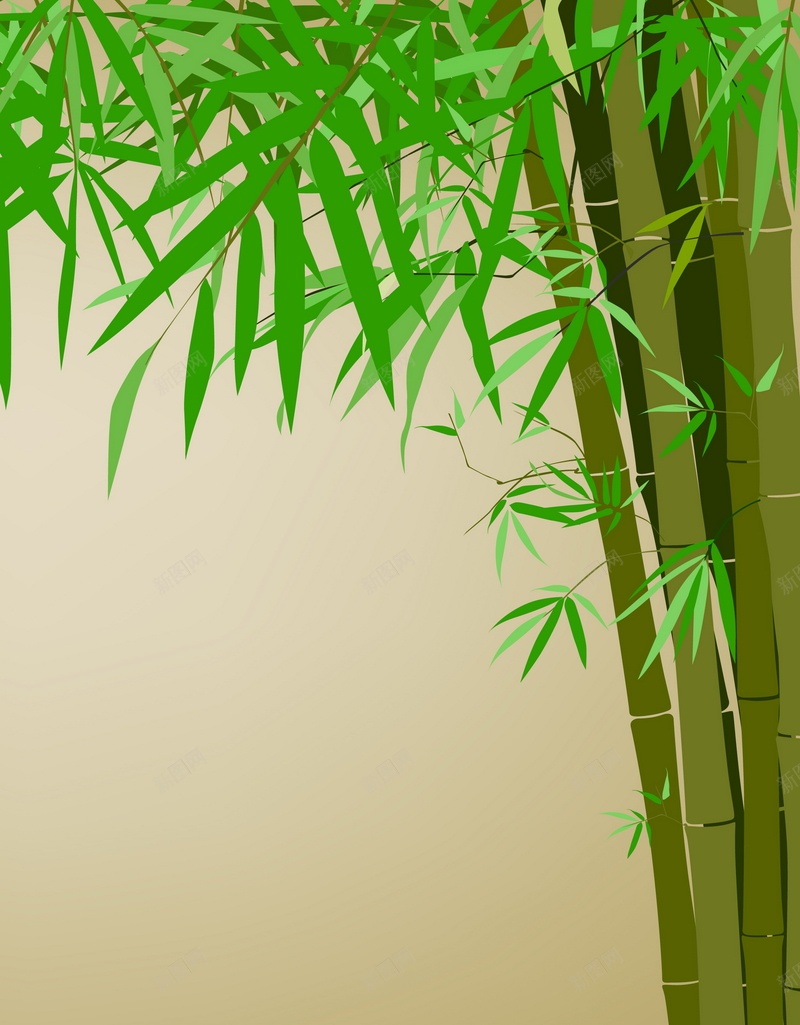 绿色竹子矢量图ai设计背景_88icon https://88icon.com 小清新 文艺 竹叶 竹子 竹杆 简约 绿色 矢量图