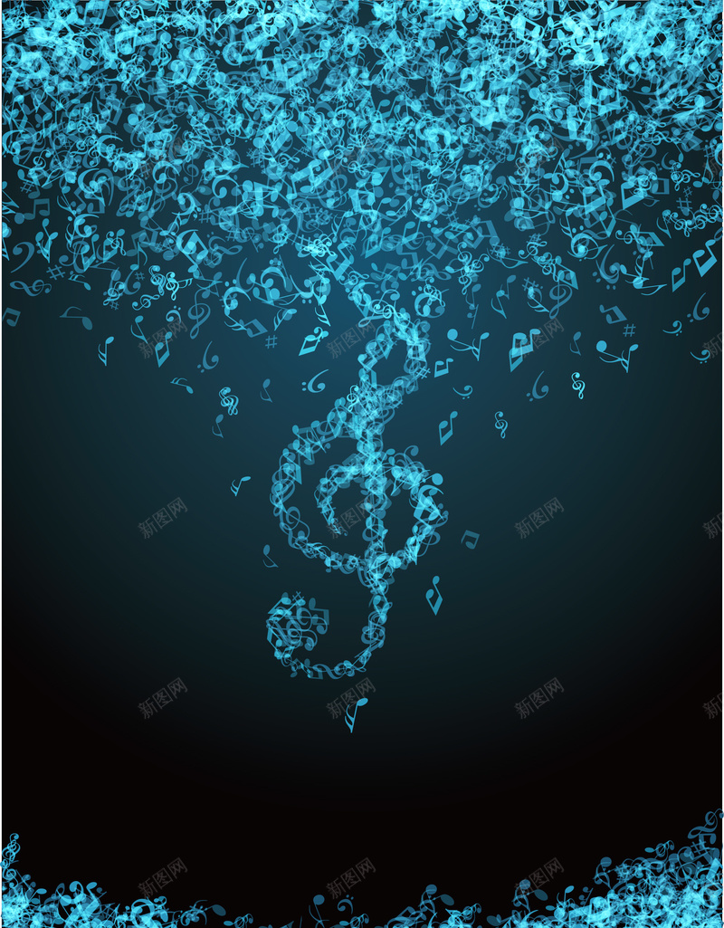 蓝色创意音符背景矢量图ai设计背景_88icon https://88icon.com 几何 创意 扁平 渐变 蓝色 音符 矢量图