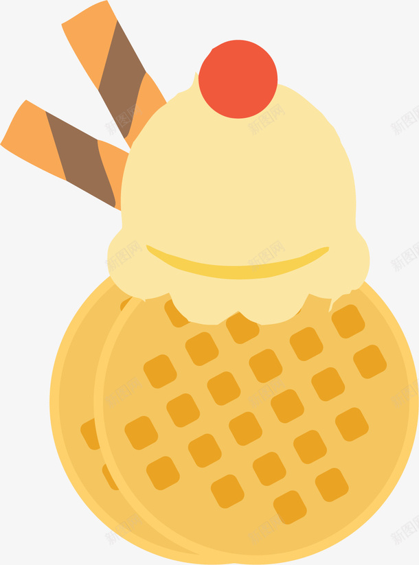 冰淇淋卡通华夫饼矢量图eps免抠素材_88icon https://88icon.com waffle 冰淇淋 华夫饼 卡通华夫饼 卡通风格 卡通饼干 矢量华夫饼 矢量图 饼干