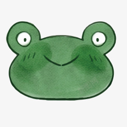 绿色水墨青蛙元素素材