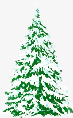 扁平手绘风格创意绿色的圣诞树素材
