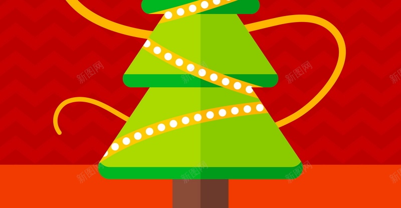 圣诞树矢量图ai设计背景_88icon https://88icon.com 几何 圣诞树 圣诞节 扁平 松树 渐变 红色 雪松 矢量图