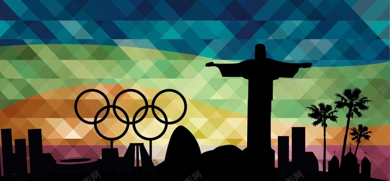 里约奥运会背景banner矢量图背景