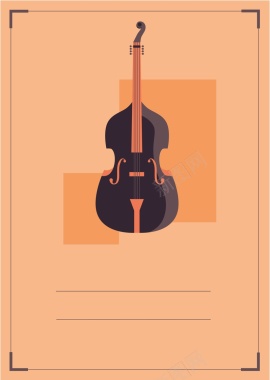 橙色系提琴音乐会文艺广告背景矢量图背景