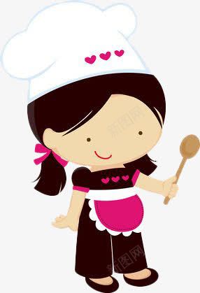 卡通小女孩厨师png免抠素材_88icon https://88icon.com 勺子 卡通 厨师 小女孩