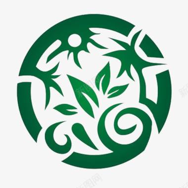 圆形树叶有趣简约园林logo图标图标