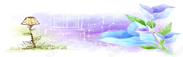 梦幻手绘花朵背景图背景